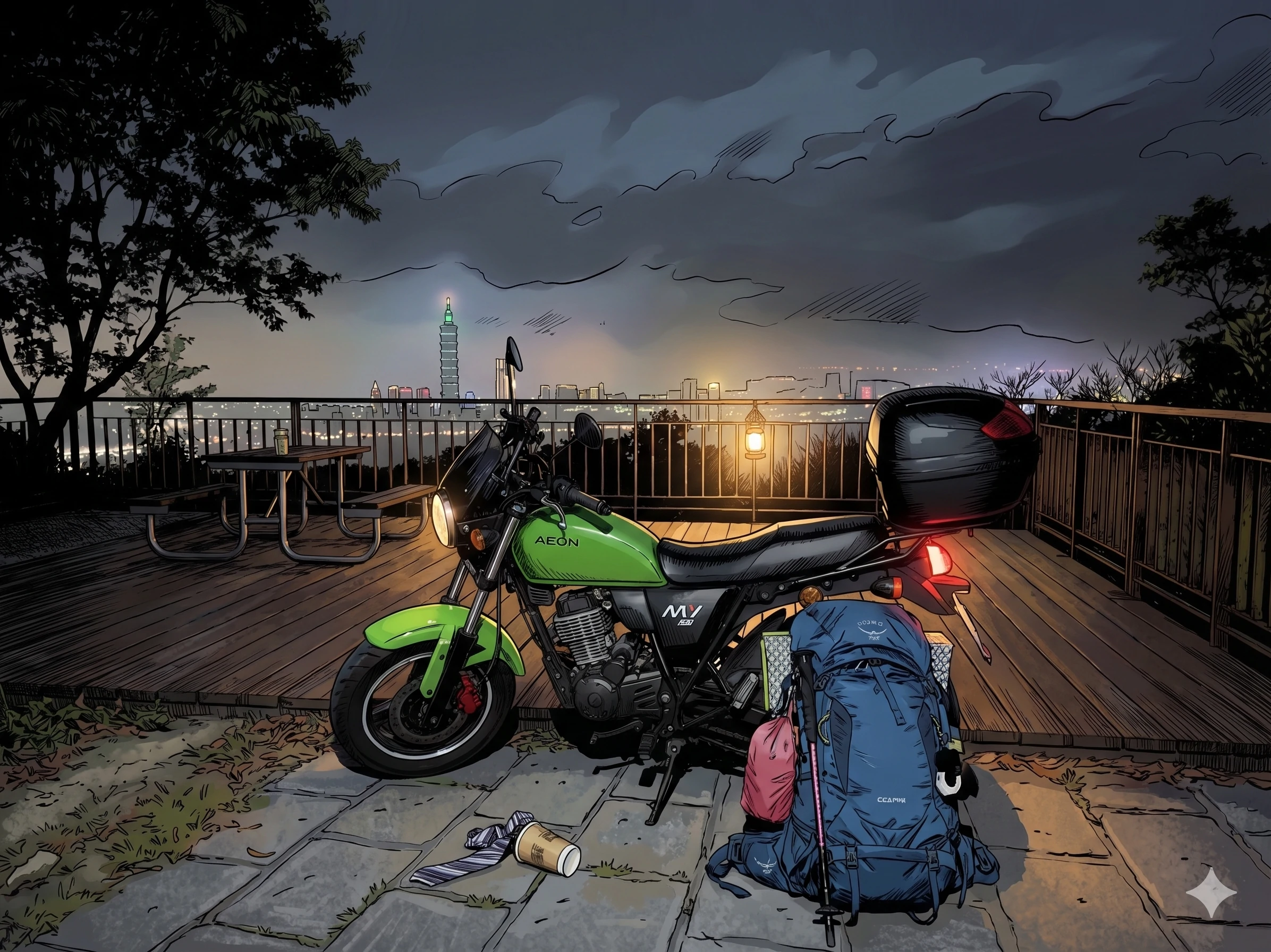 【台北機車露營】受夠了工作負能量？內湖碧山露營場，單人機車露營輕鬆上手