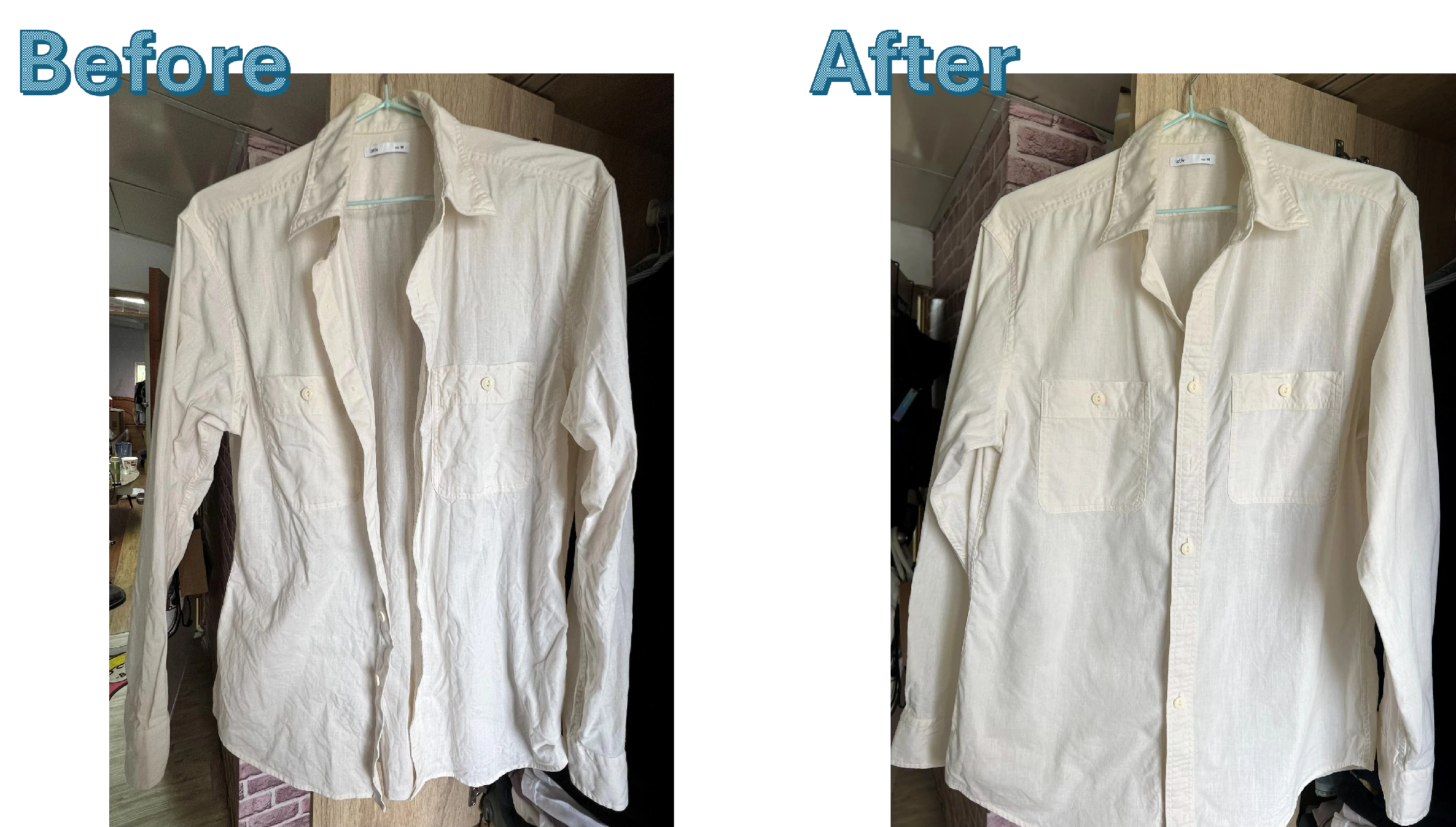 小米掛燙機燙襯衫使用前後對比效果